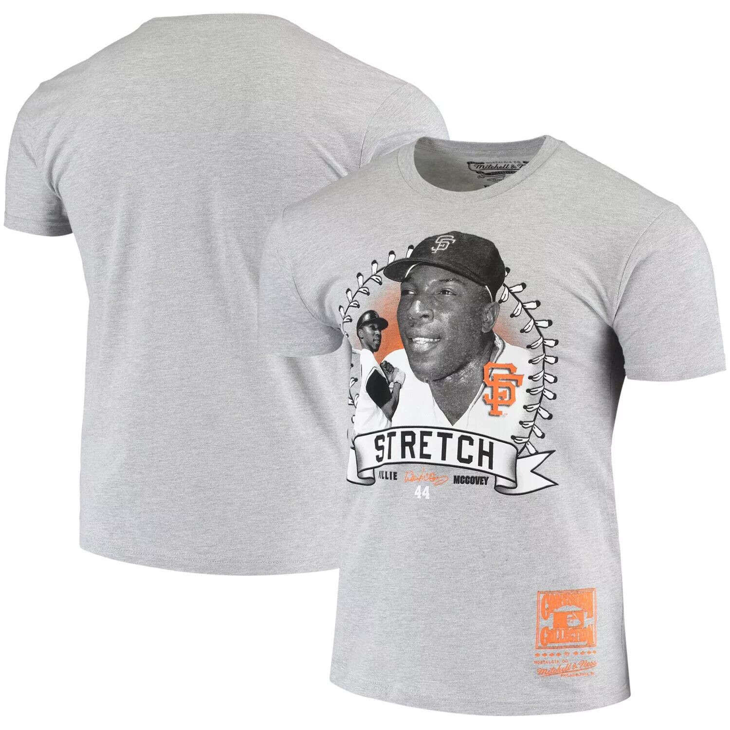 

Мужская серая футболка Mitchell & Ness Willie McCovey San Francisco Giants с именем и номером, Серый