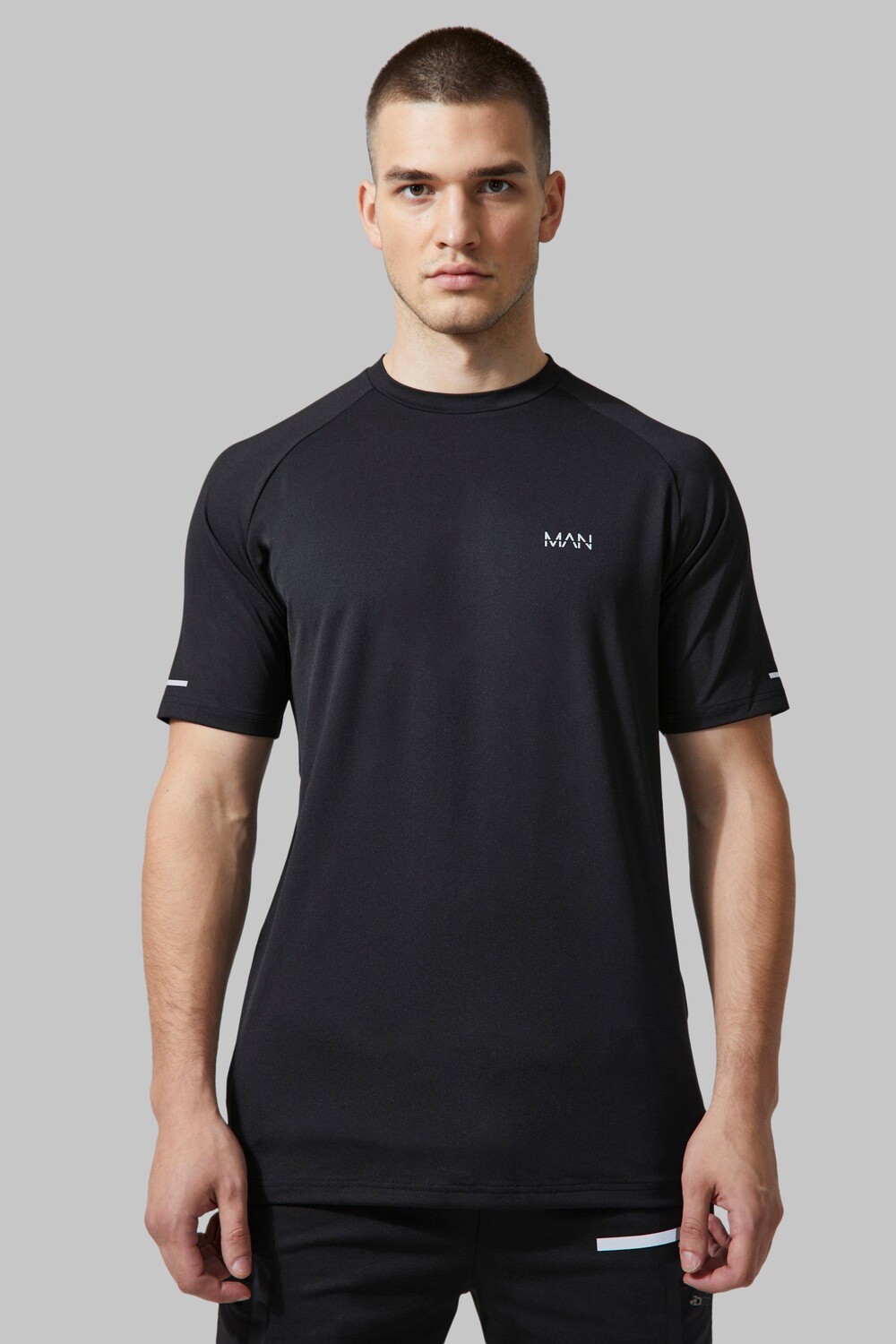 

Футболка tall man active gym raglan Boohoo, черный