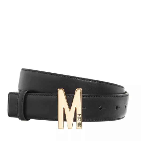 Ремень logo buckle belt smooth leather black/gold Moschino, черный first layer cowhide leather belt hollow smooth automatic plate buckle men business youth travel shopping high quality jeans belt