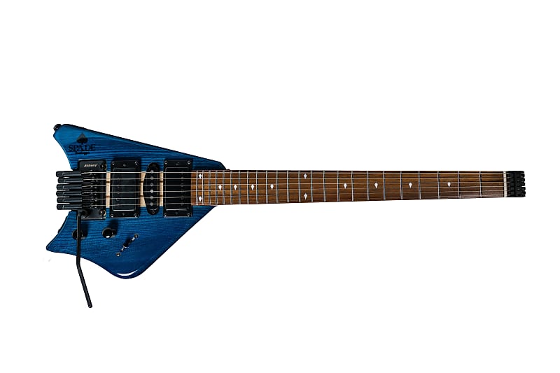 Электрогитара Spade Blue Clear With Floating Tremolo HSH Pickups Coil Split & Stiletto Case