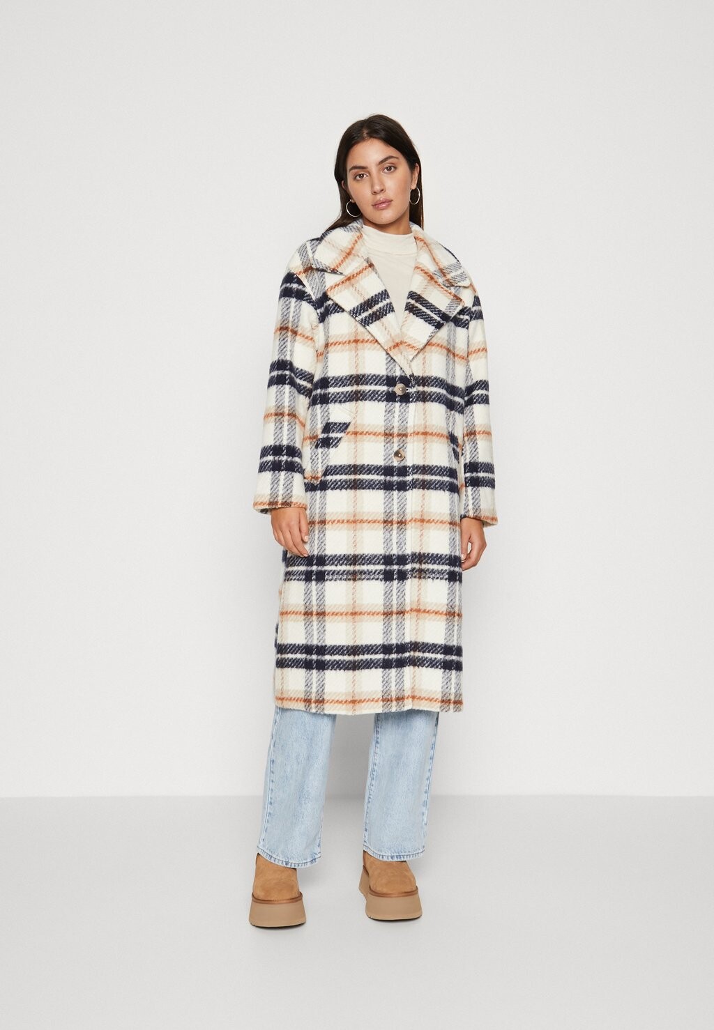 

Классическое пальто VILA ВИМОНТА, цвет birch/navy/caramel/curds/whey