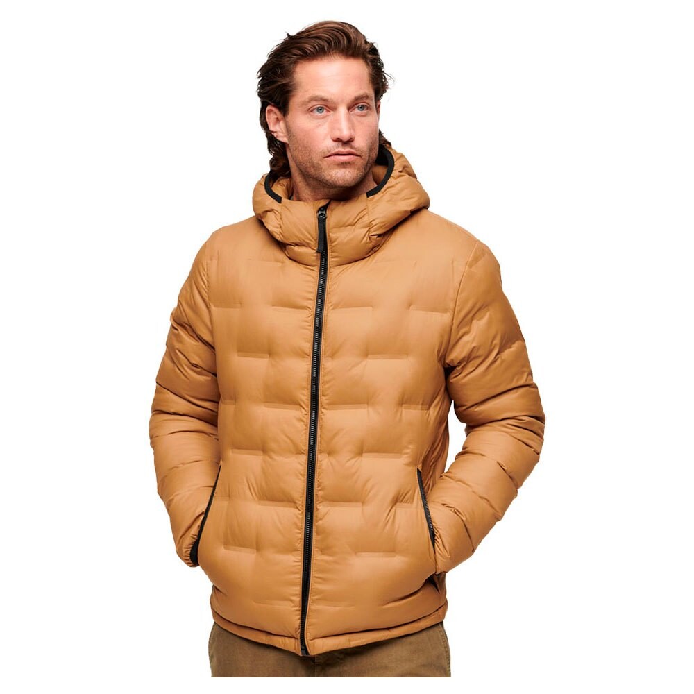 

Пуховик Superdry Short Quilted, коричневый