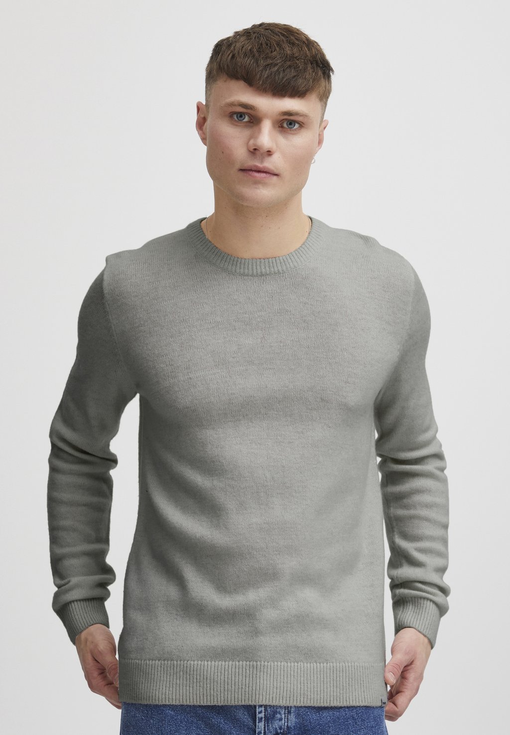 Вязаный свитер DYLLON Solid, цвет light grey melange