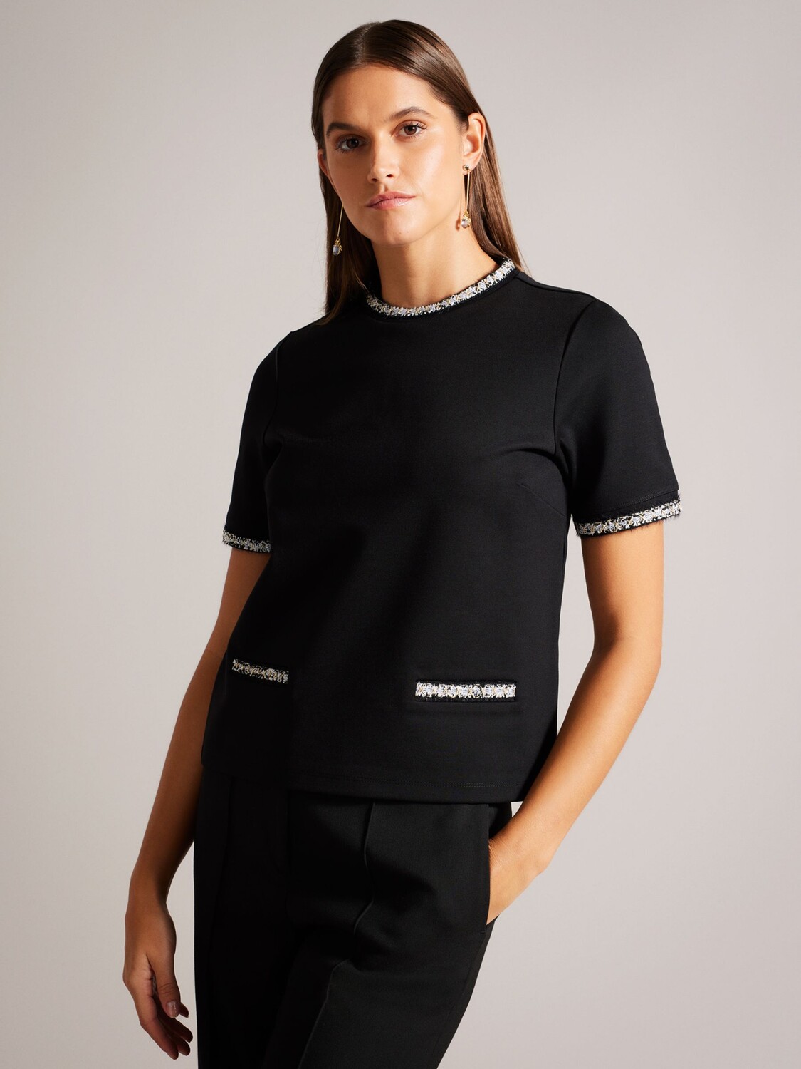 

Топ Valeana с короткими рукавами Ted Baker, черный