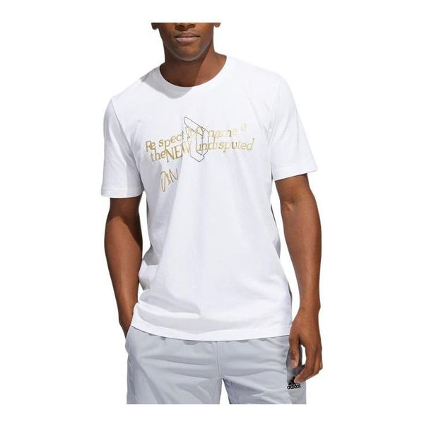 Футболка Men's adidas Casual Alphabet Solid Color Sports Short Sleeve White T-Shirt, белый