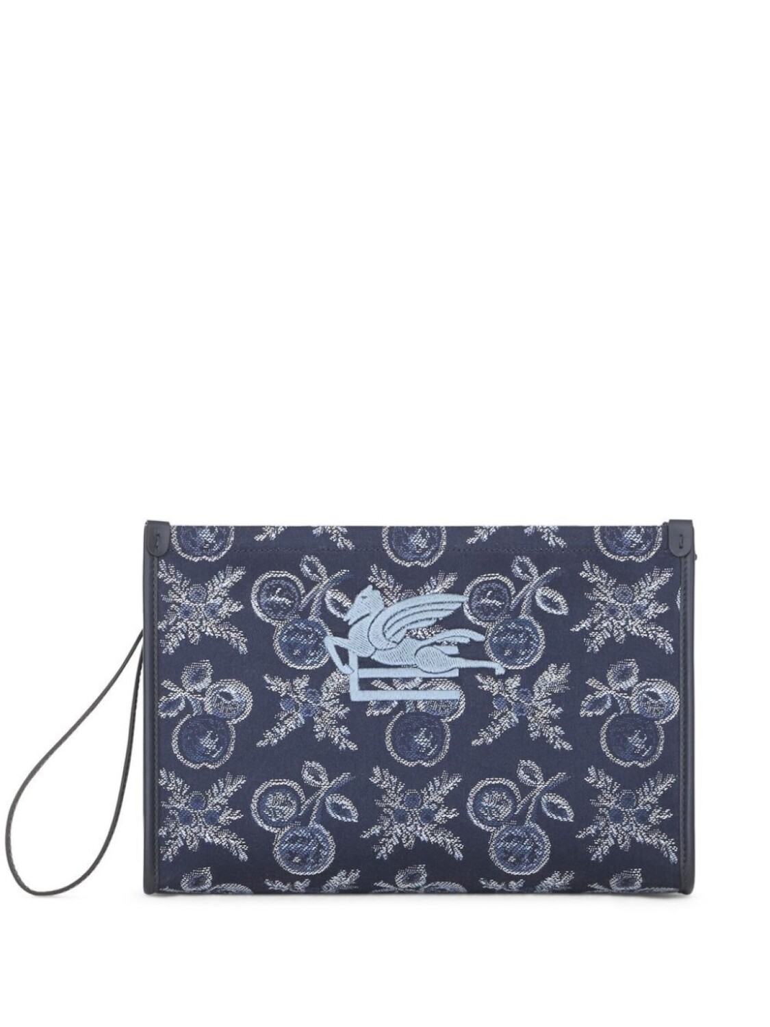 

ETRO жаккардовая косметичка с вышитым логотипом, синий