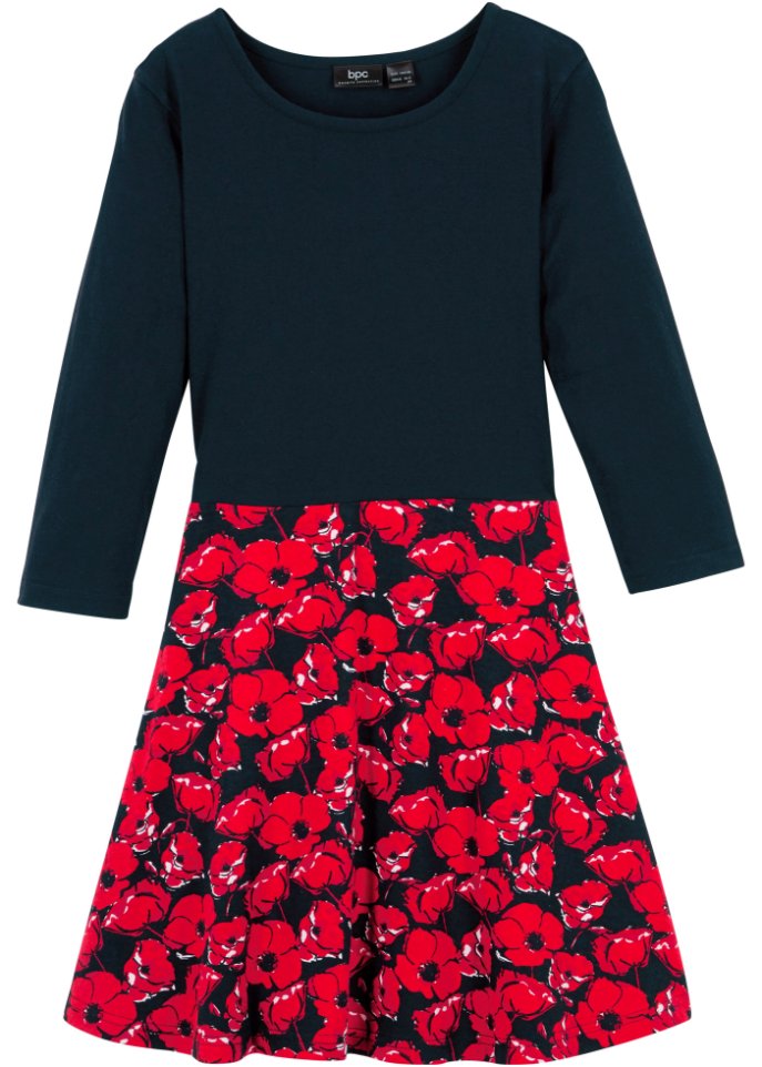 цена Трикотажное платье для девочек с рукавами 3/4 из натурального хлопка Bpc Bonprix Collection, черный