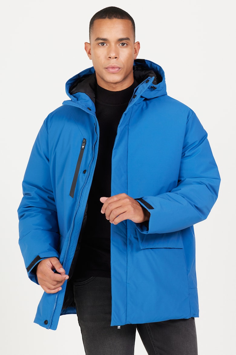 Зимняя куртка с капюшоном и карманами с клапанами Ac&Co, синий
