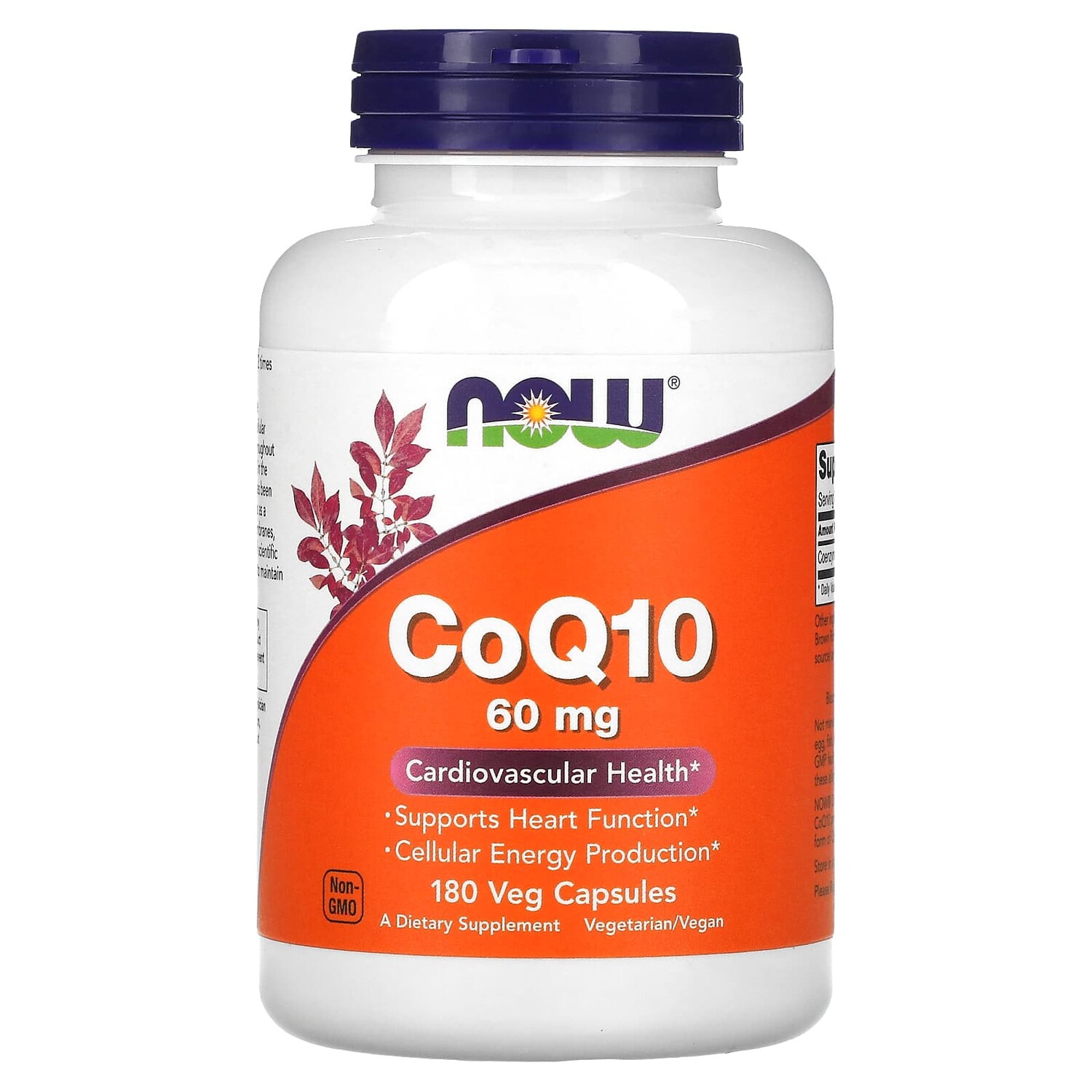 

Коэнзим Q10, 60 мг, 180 вегетарианских капсул, NOW Foods
