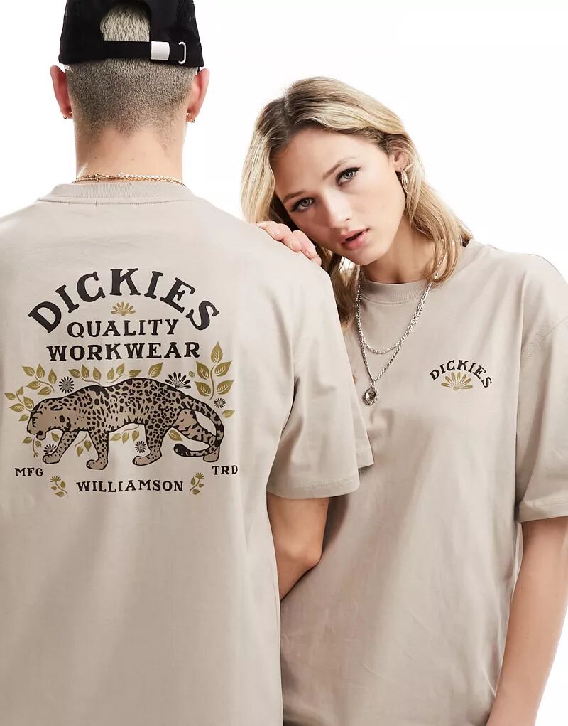 Бежевая футболка Dickies Fort Lewis с тигровым принтом на спине, эксклюзивно для ASOS