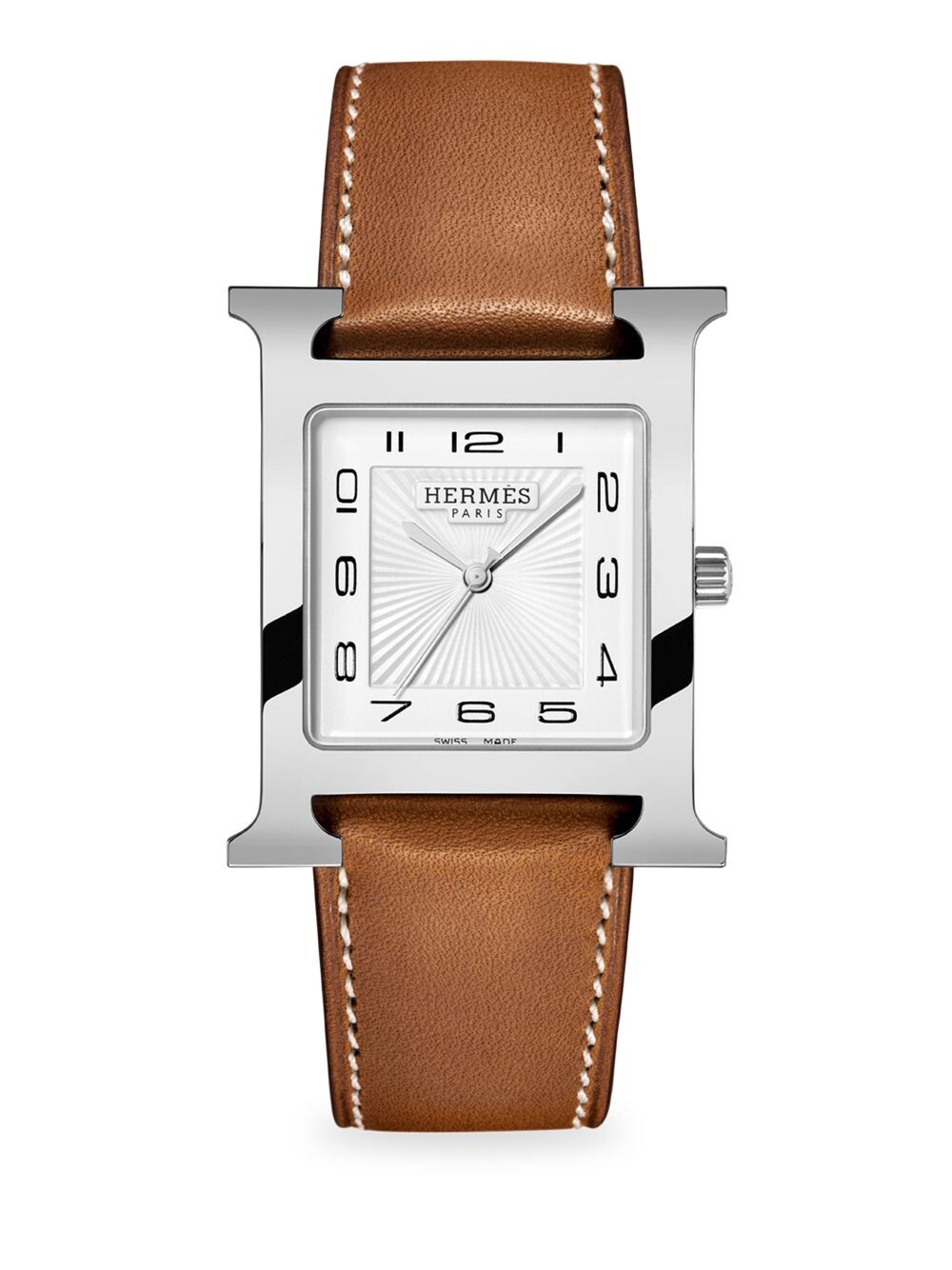 

Часы Heure H из нержавеющей стали и кожаного ремешка/30,5 мм HERMÈS