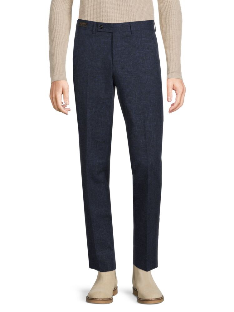 

Брюки Jerome Crosshatch из смесовой шерсти Ted Baker London, темно-синий