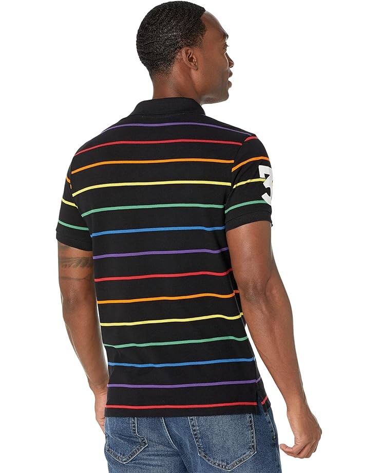 

Поло U.S. POLO ASSN. Short Sleeve Slim Fit Pride Yarn-Dye Striped Polo, черный