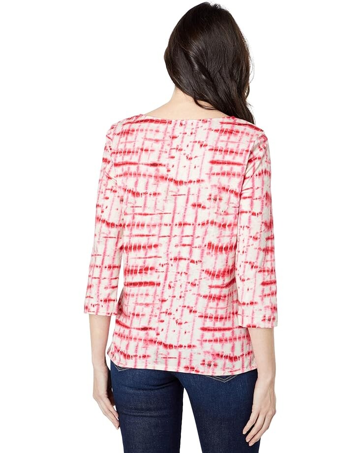 

Футболка Majestic Filatures Cotton Tie-Dye 3/4 Sleeve Boatneck Tee, цвет Groseille