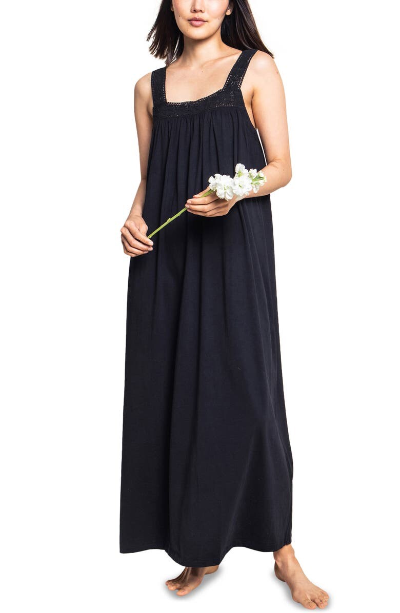 

Хлопковая ночная рубашка Camille Luxe Pima PETITE PLUME, черный