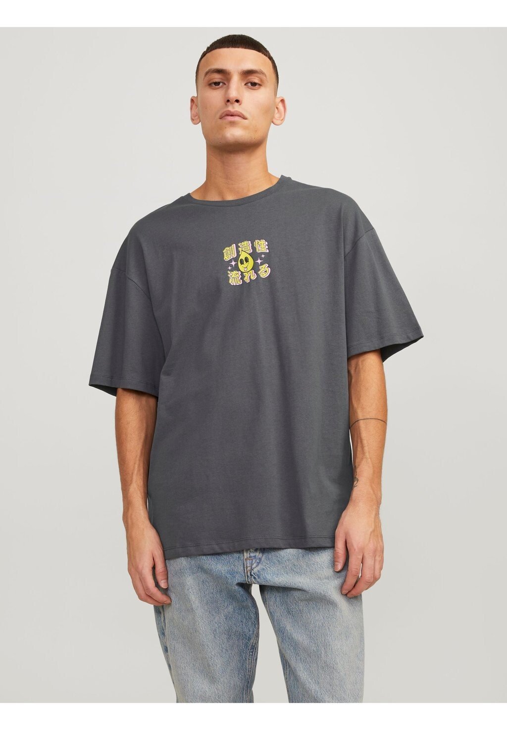 

Футболка с принтом Jorjuices Tee Crew Neck Unisex Jack & Jones, цвет asphalt