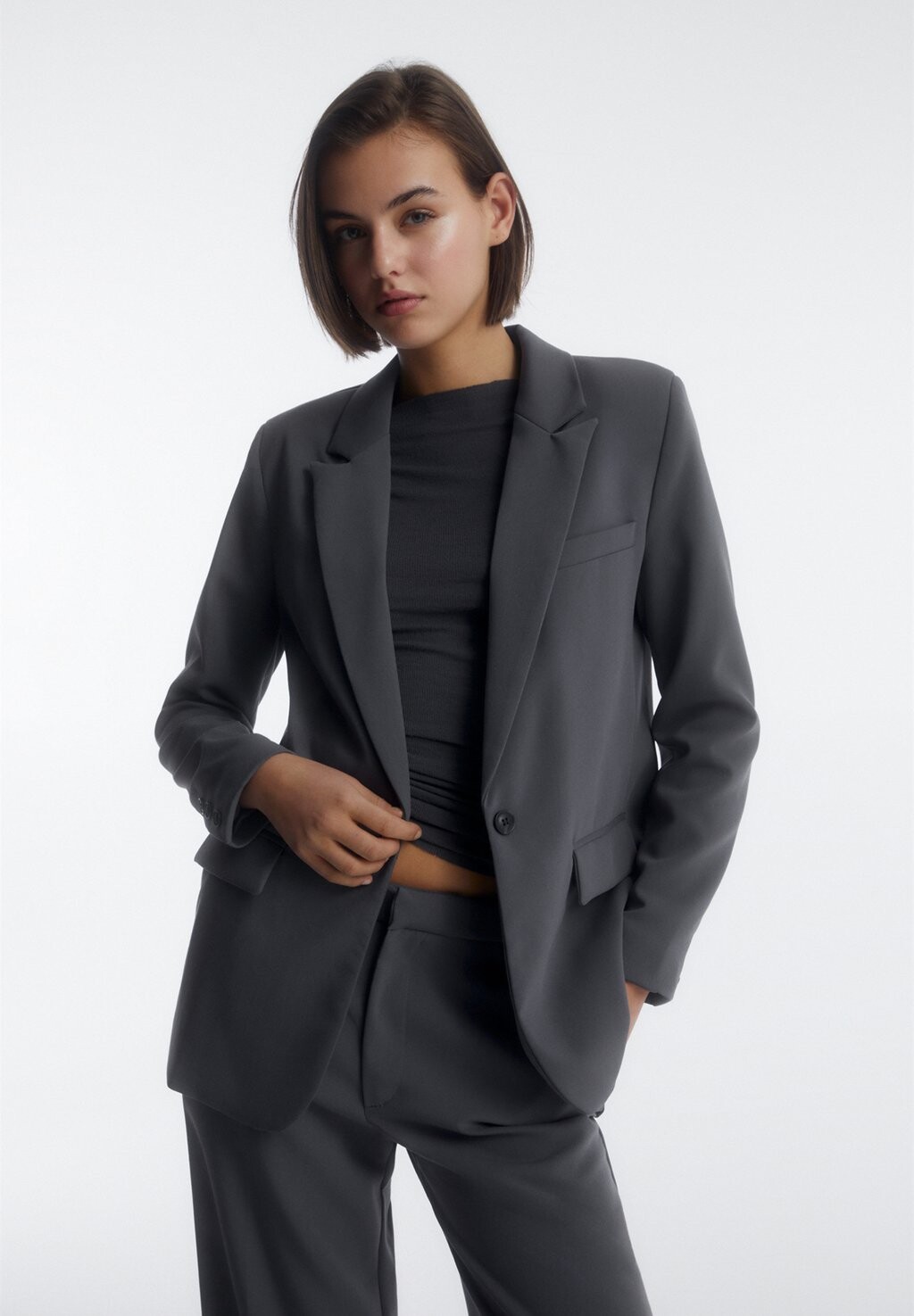 

Блейзер PULL&BEAR, цвет grey