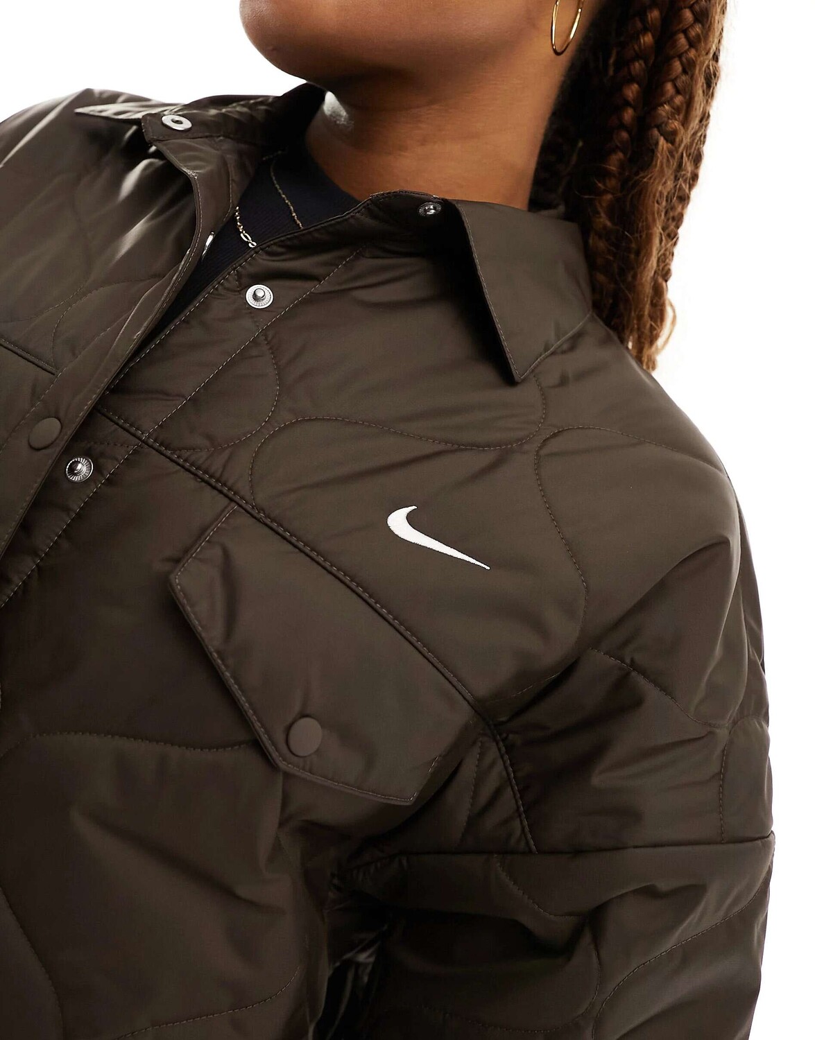 

Стеганая куртка Nike Essential Коричневого цвета в стиле барокко, Коричневый