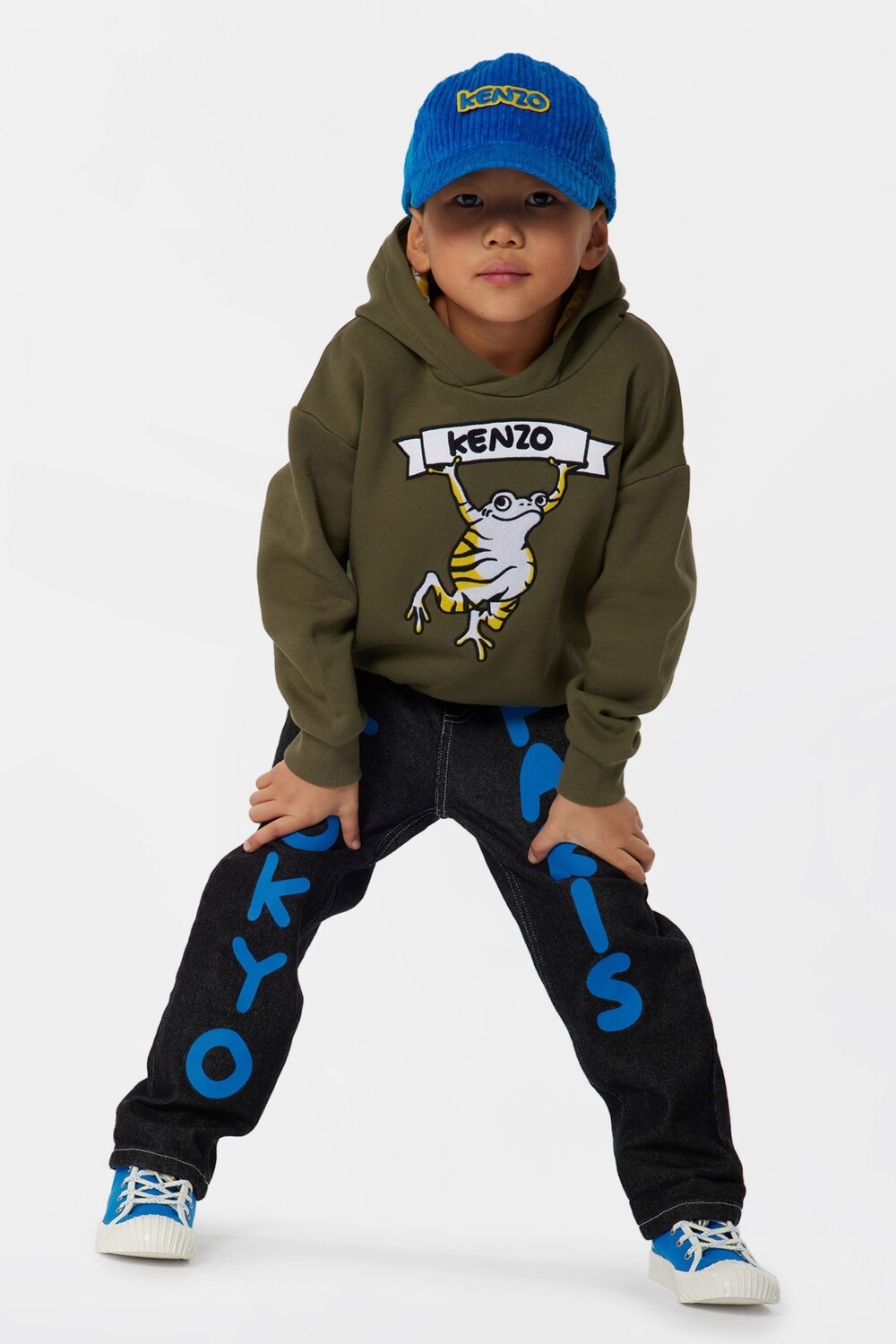 

Детская толстовка Kenzo цвета хаки с мотивом лягушки Kenzo, зеленый