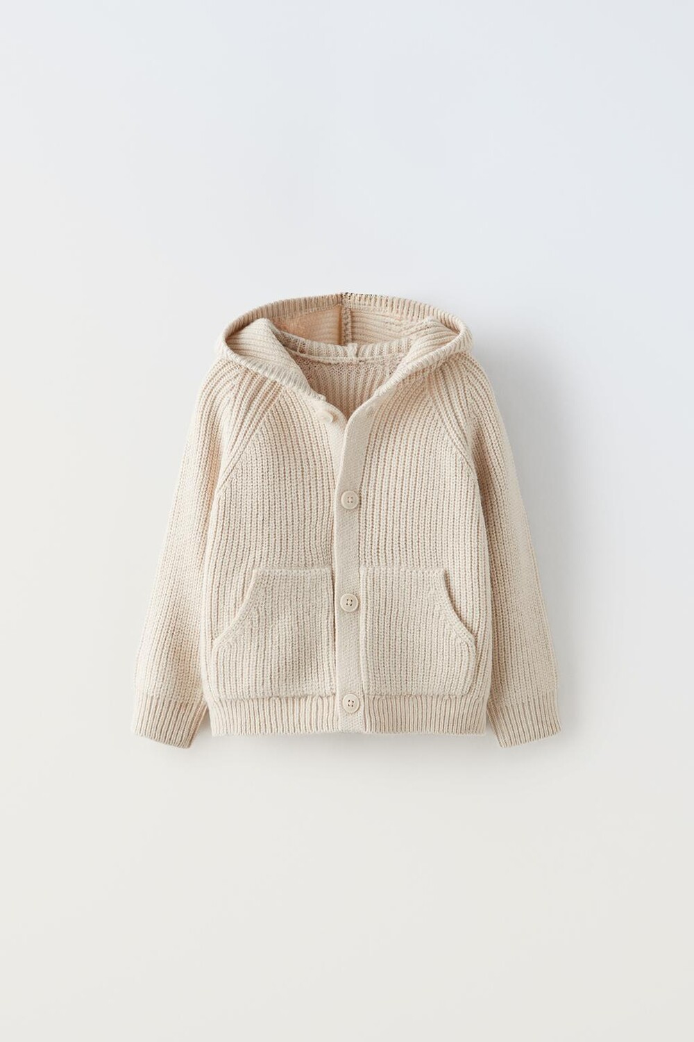 

Вязанный кардиган с капюшоном ZARA, лед