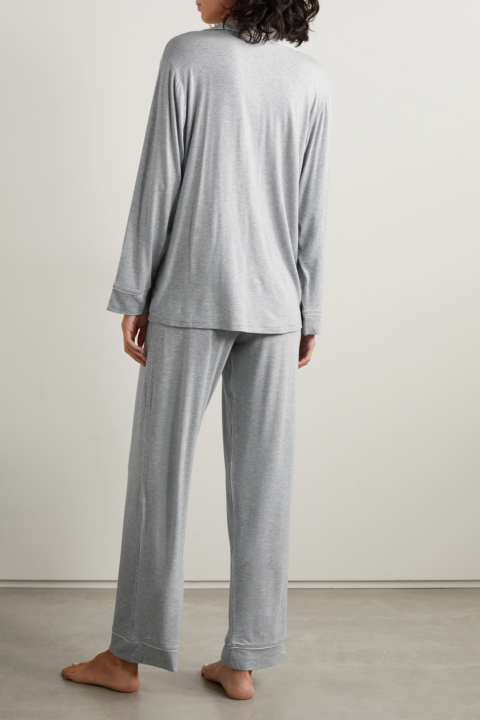 EBERJEY пижамный комплект Gisele из эластичного модала с окантовкой, серый eberjey пижамный комплект gisele из эластичного модала черный