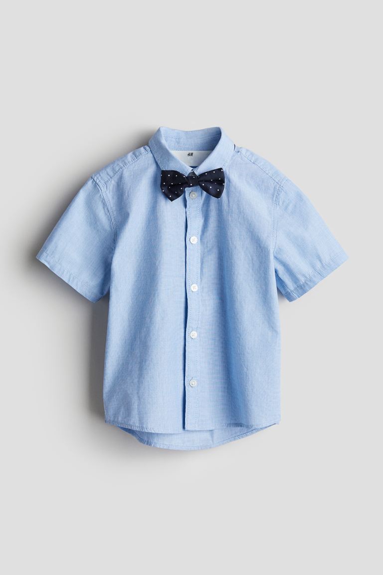 Рубашка и галстук-бабочка H&M, синий