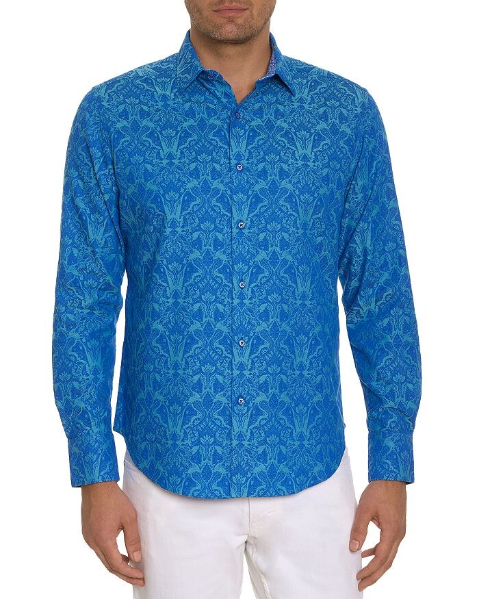 

Рубашка из эластичного жаккарда Highland Classic Fit Robert Graham