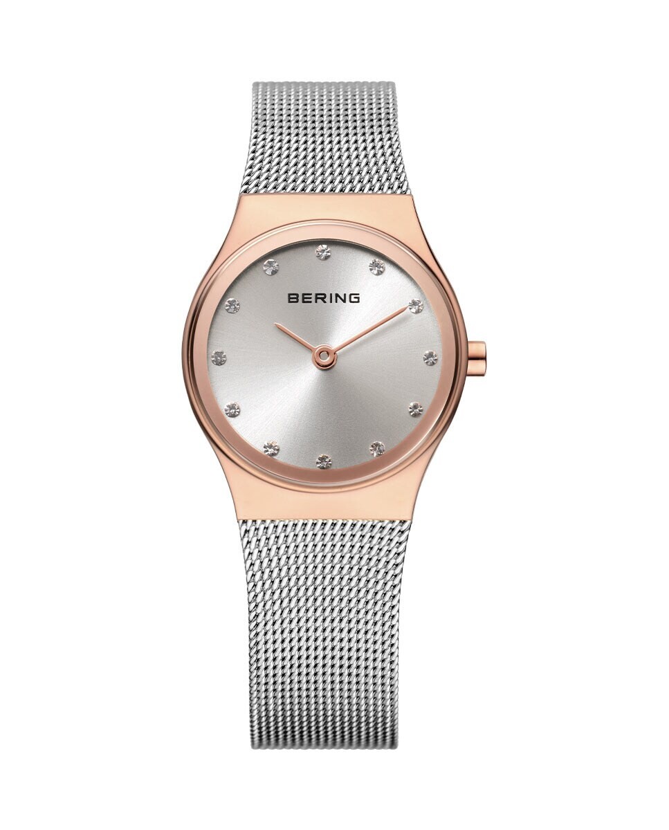 

Женские часы Bering 12924-064 CLASSIC с белым циферблатом диаметром 24 мм, украшенным элементами SWAROVSKI ELEMENTS Bering, белый