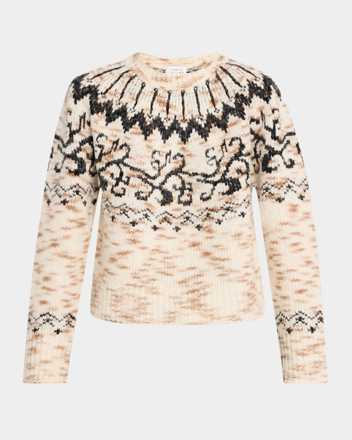 

Свитер Duke Fairisle Tanya Taylor, цвет Cream/Taupe/Black Multi