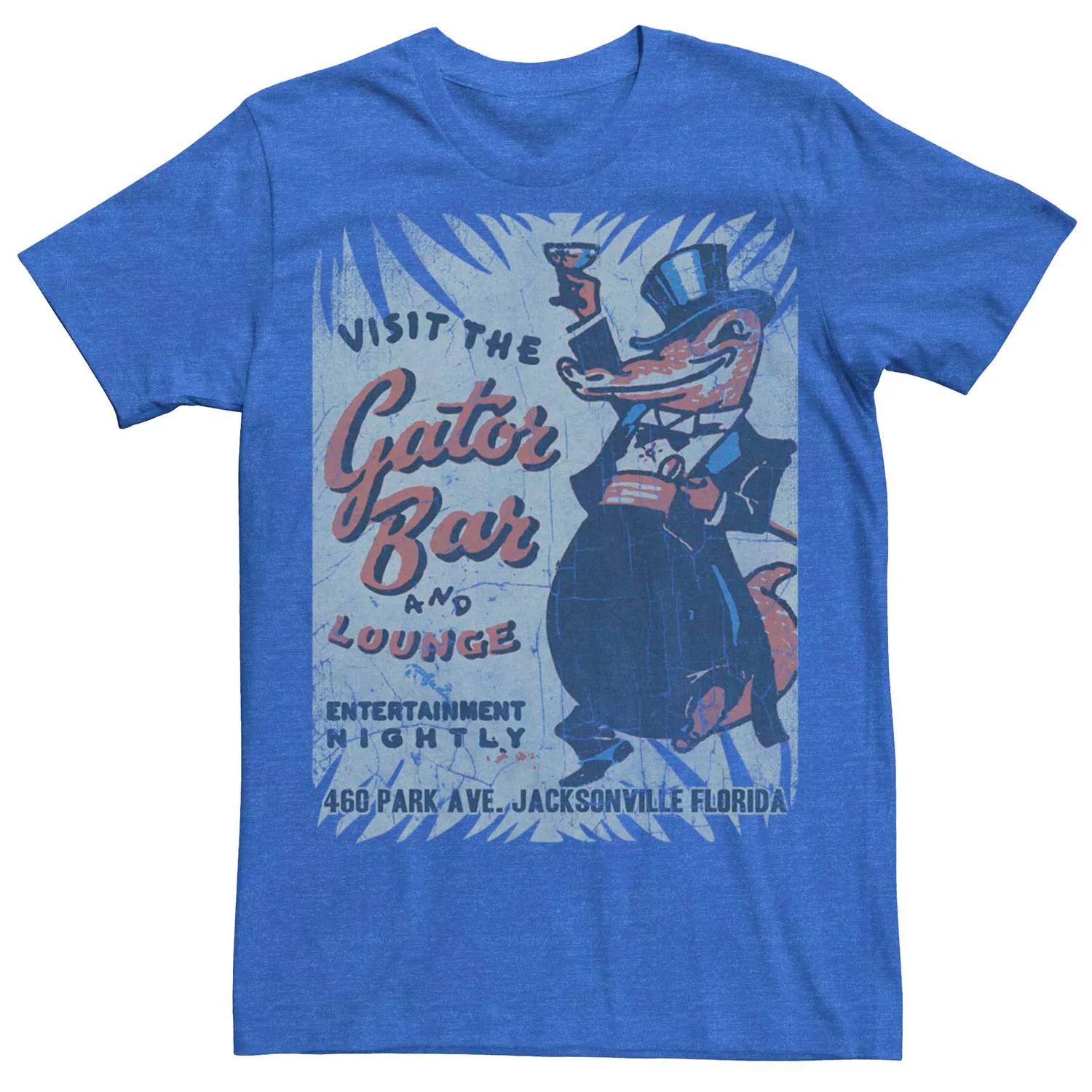 Мужская винтажная футболка с плакатом Gator Bar Licensed Character цена и фото