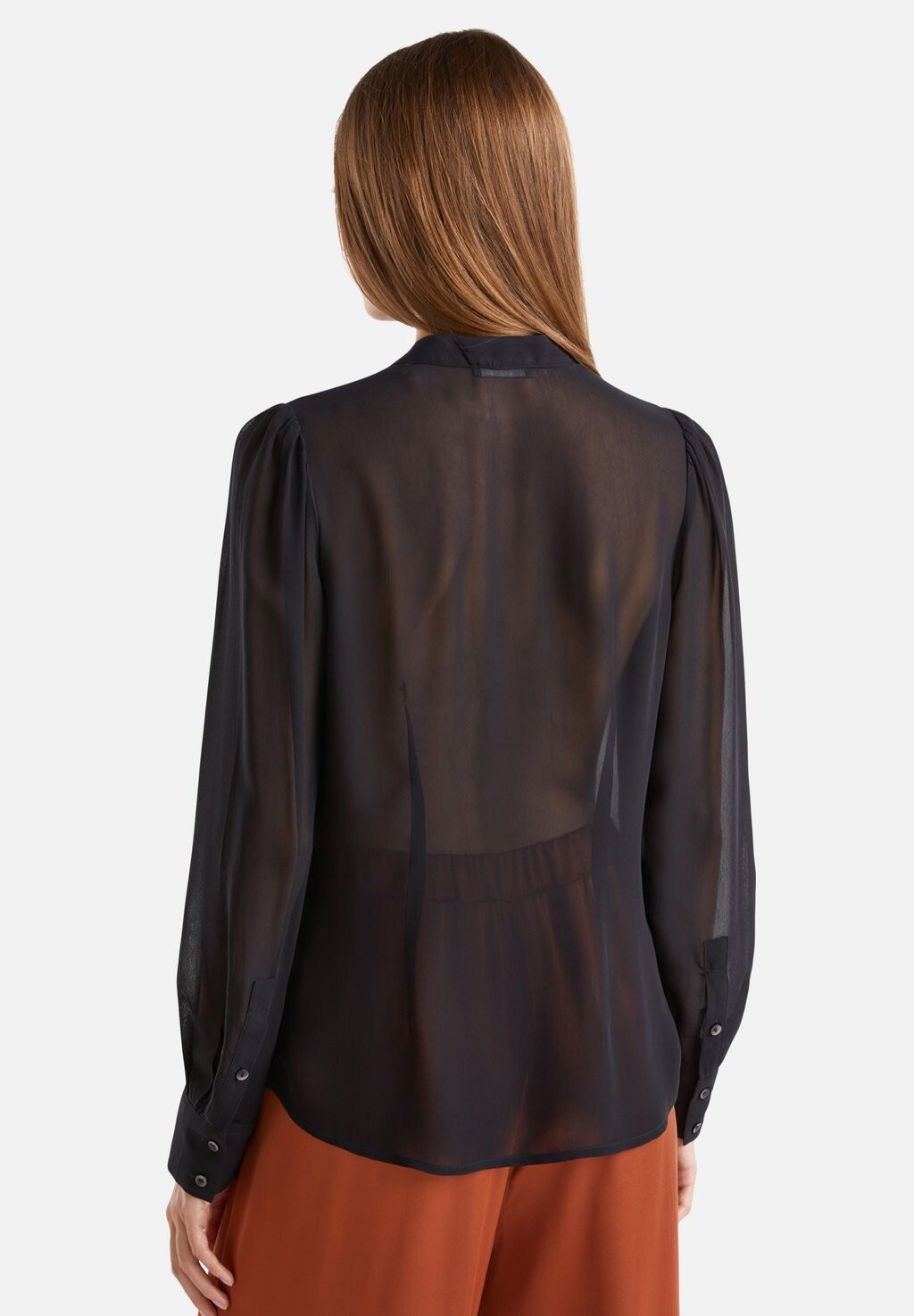 

Блузка на пуговицах FLOWY MANDARIN COLLAR United Colors of Benetton, черный