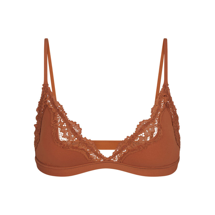 

Треугольный бюстгальтер SKIMS Fits Everybody Lace, бронзовый