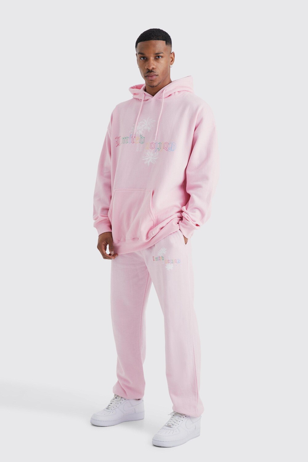

Спортивный костюм palm, ограниченная версия Boohoo, розовый