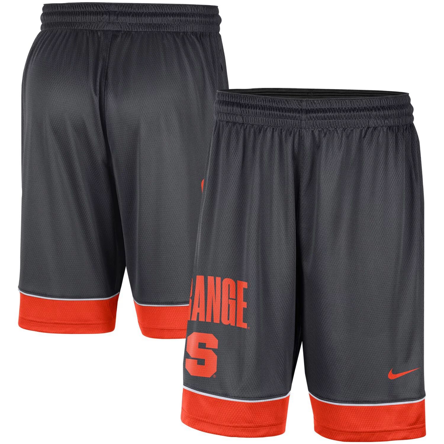 Мужские темно-серые/оранжевые шорты Syracuse Orange Fast Break Nike