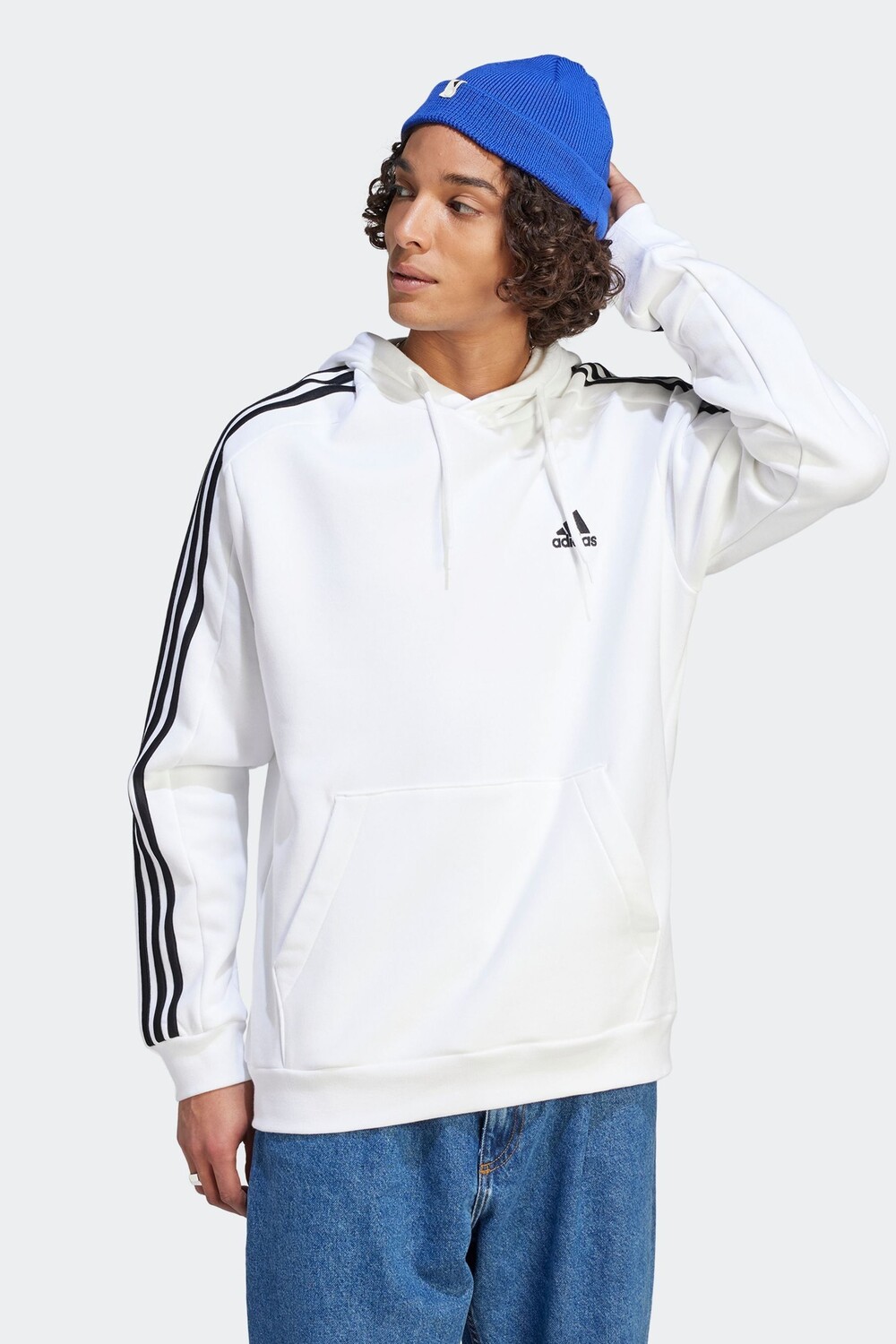 

Флисовая толстовка с 3 полосками Sportswear Essentials adidas, белый