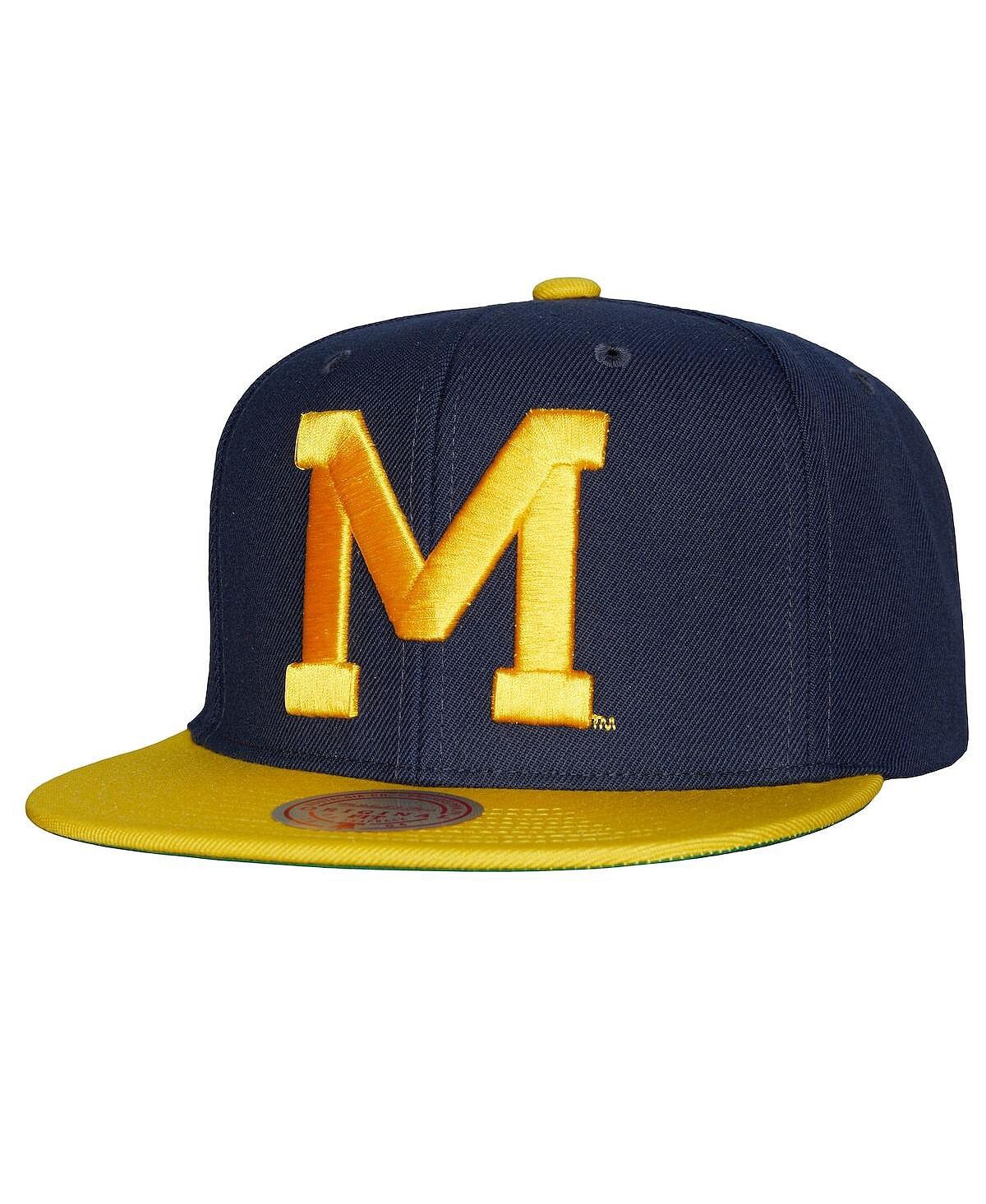 

Мужская кепка Snapback темно-синего цвета Maize Michigan Wolverines 2-Tone 2.0 Mitchell & Ness