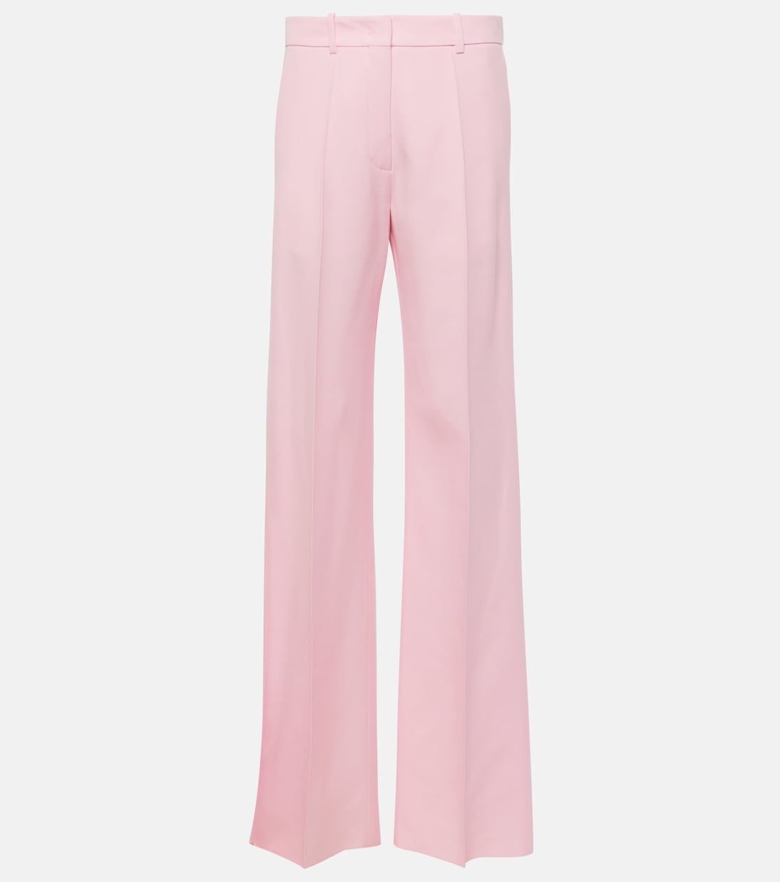 Широкие брюки из шерсти и шелка Valentino, розовый