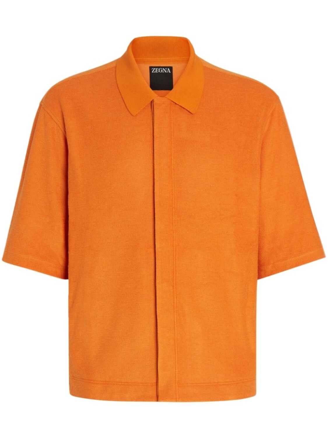 

Zegna рубашка из смесового шелка с короткими рукавами, оранжевый