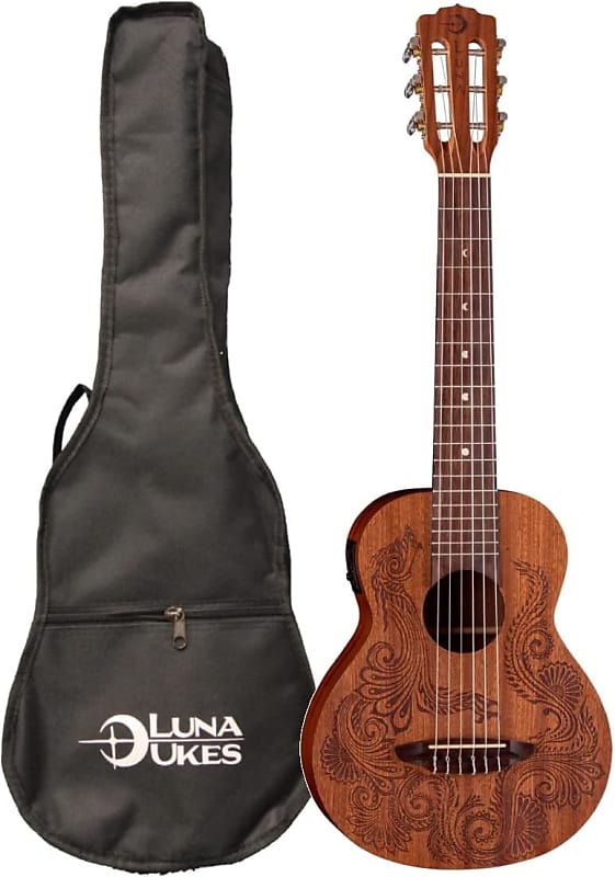 цена Акустическая гитара Luna Henna Dragon Mahogany Acoustic-electric Guitarlele - Open Pore