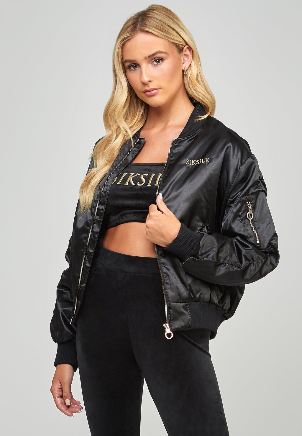

Бомбер SIKSILK, Черный