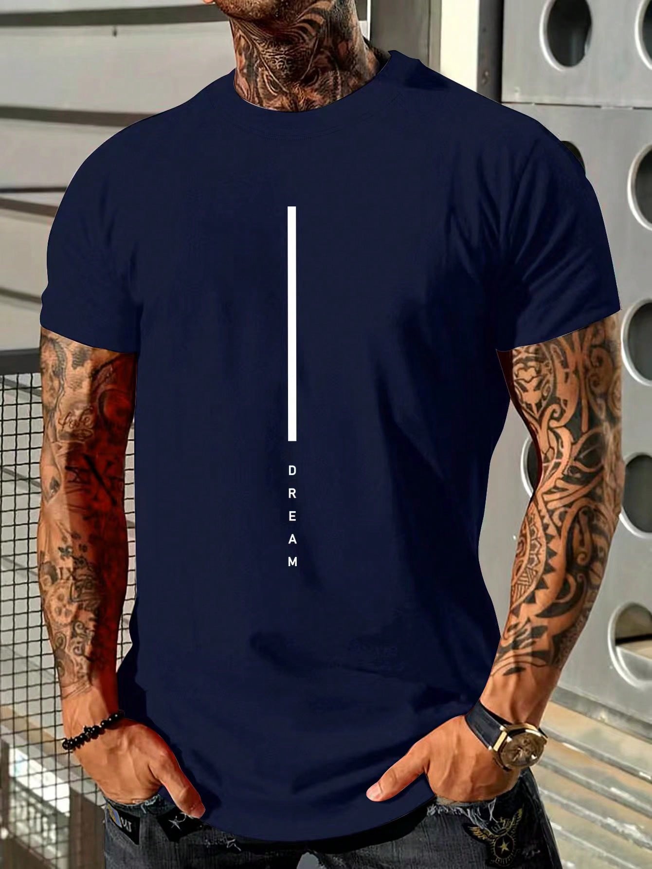 Мужская футболка с круглым вырезом и принтом букв Manfinity Homme, королевский синий