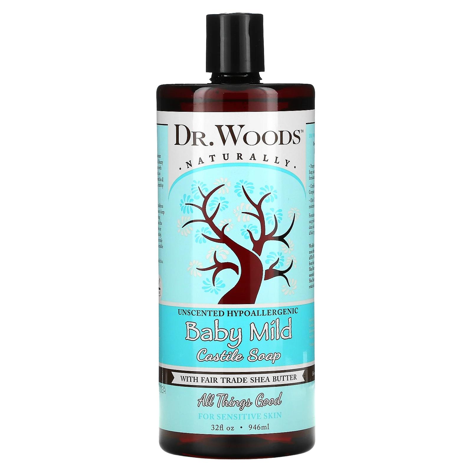 Dr. Woods Детское мягкое кастильское мыло без запаха 32 жидкие унции (946 мл) desert essence кастильское жидкое мыло 946 мл 32 жидк унции