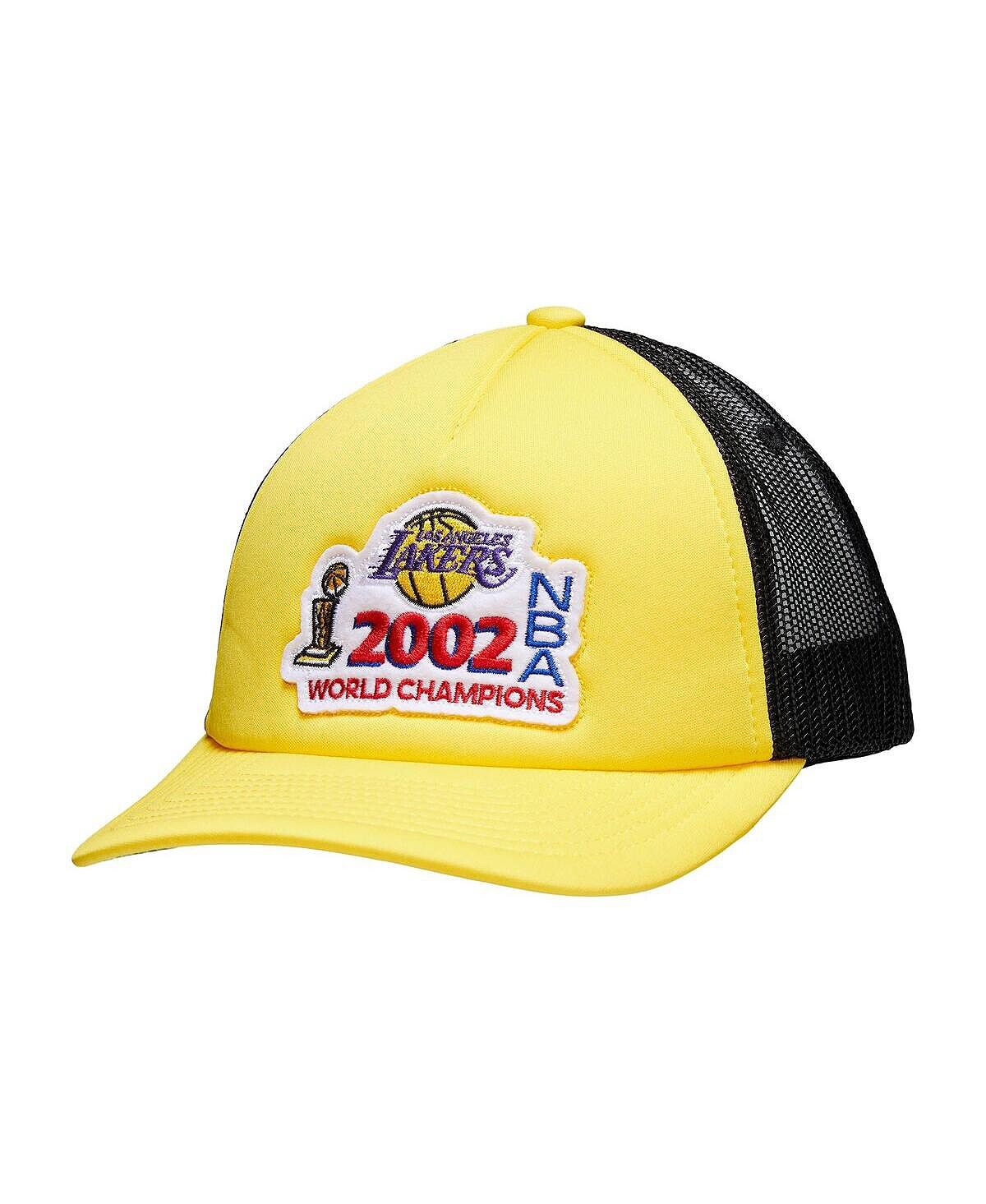 

Мужская золотая регулируемая кепка Los Angeles Lakers 2002 NBA Finals Champions Trucker Snapback Mitchell & Ness