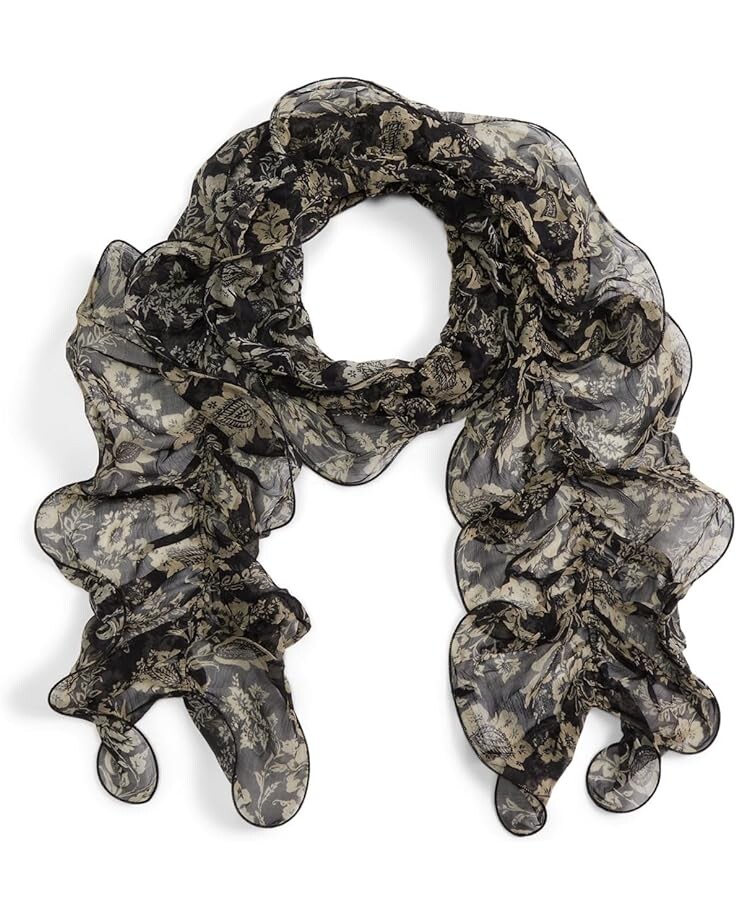 

Шарф LAUREN Ralph Lauren Tropical Etching Ruffle, черный