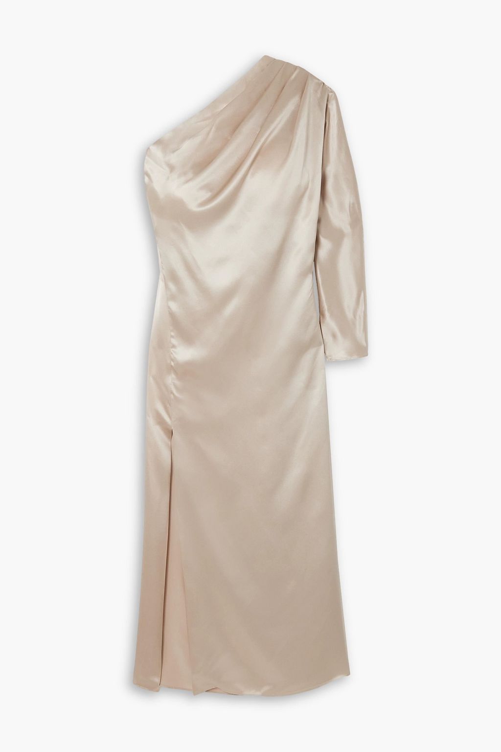 Платье миди Modena из шелкового атласа на одно плечо с вырезом ARTCLUB, кремовый