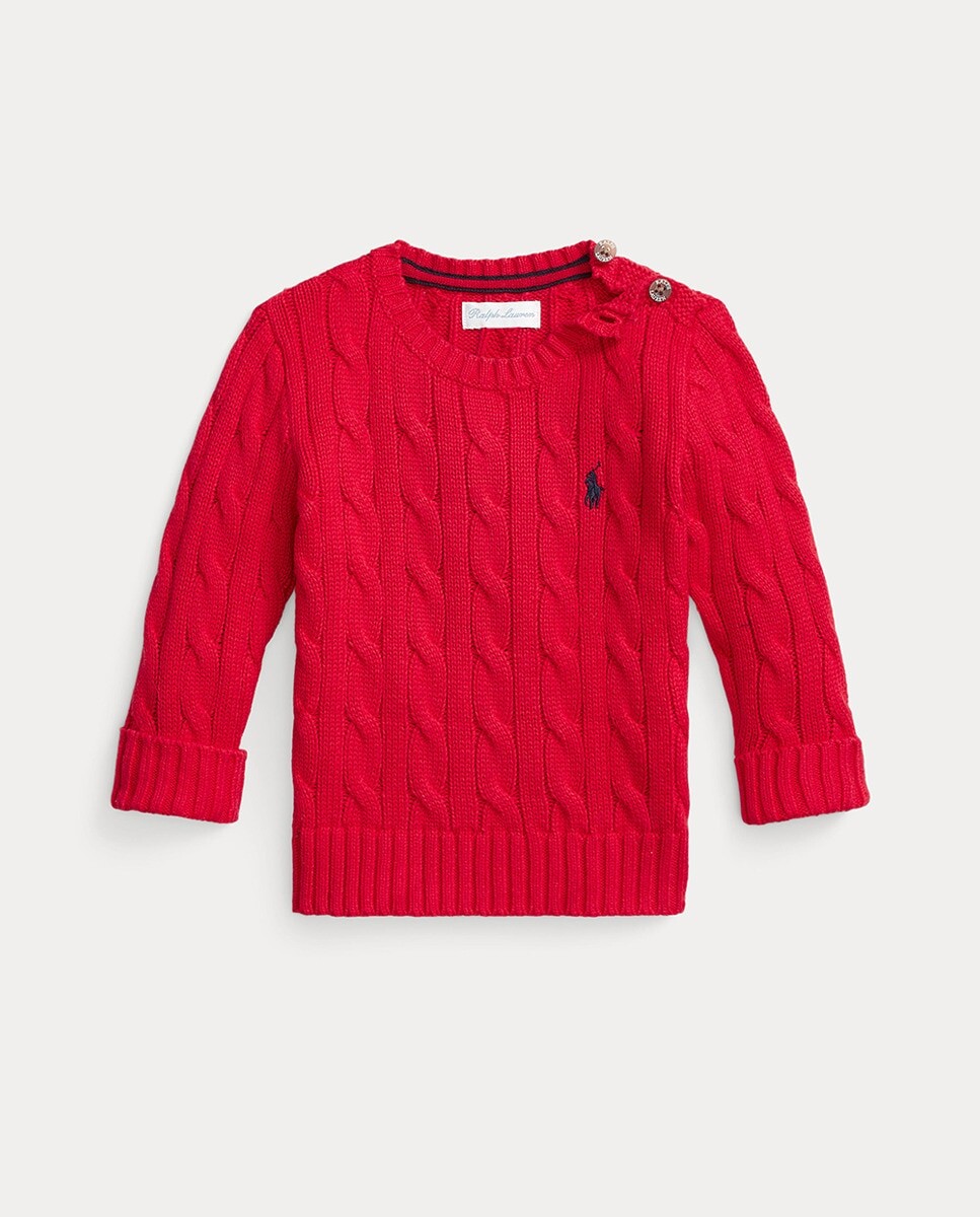 

Красный хлопковый свитер для мальчика Polo Ralph Lauren, красный