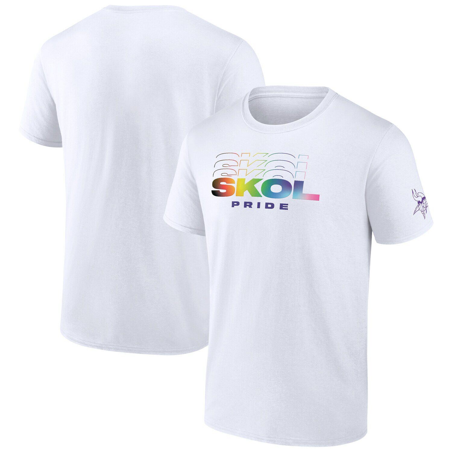 

Мужская белая футболка с логотипом Minnesota Vikings SKOL Pride Fanatics, Белый