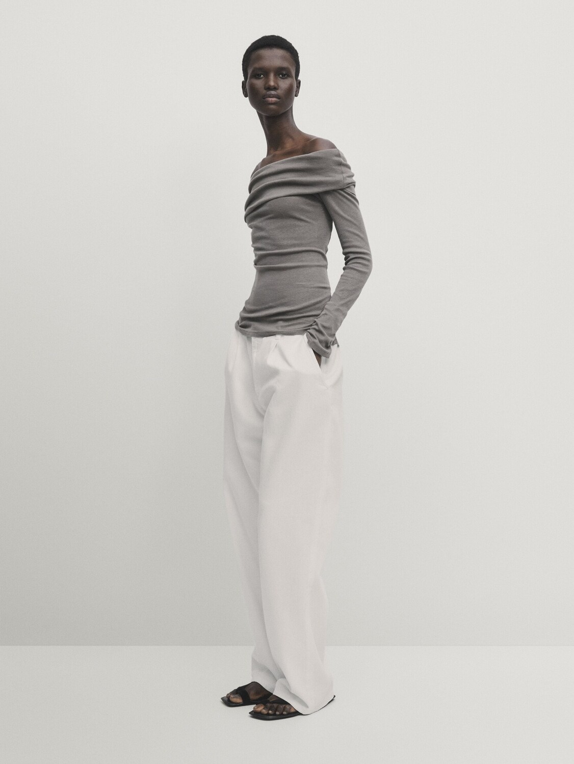 

Широкие джоггеры Massimo Dutti, бежевый