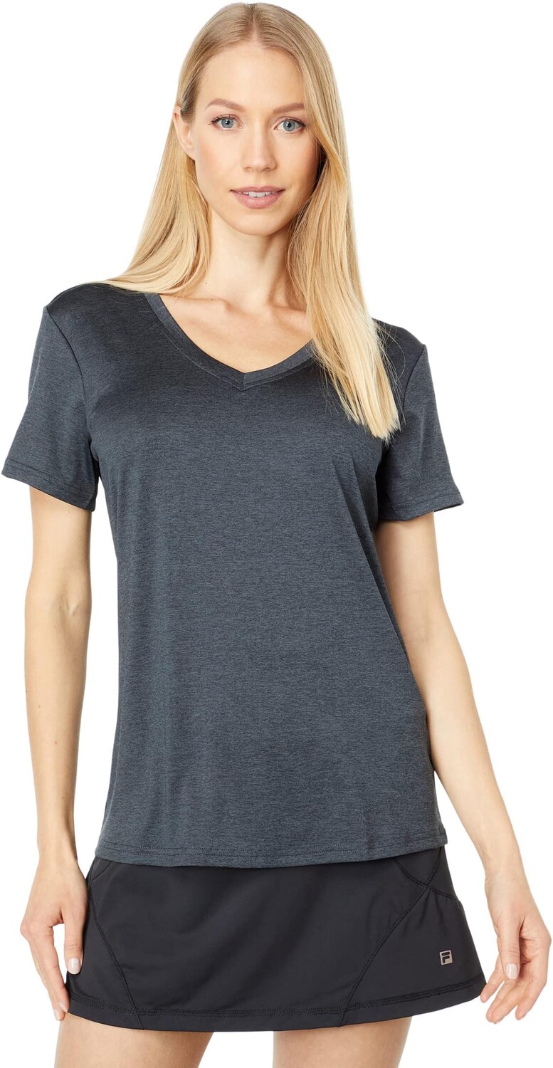 

Футболка Fila Short Sleeve V-Neck, цвет Black Heather
