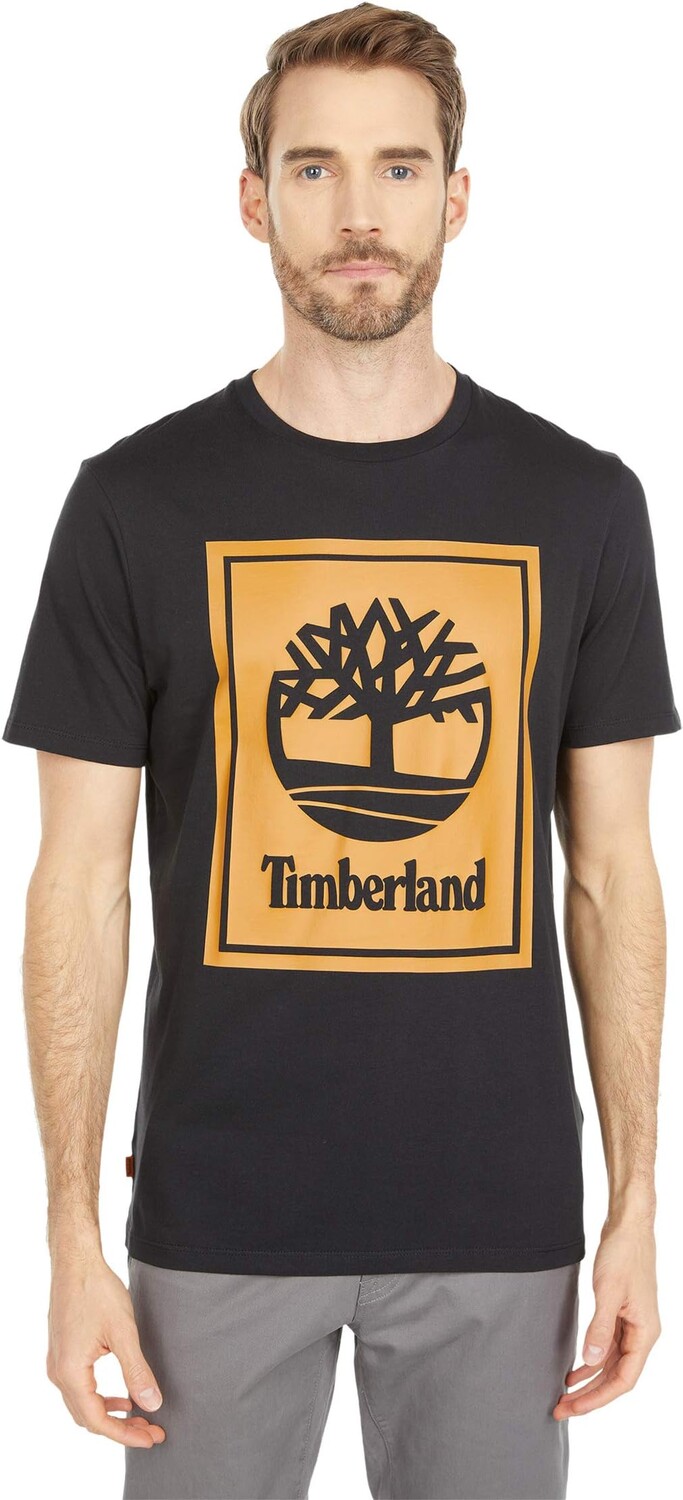 

Футболка с короткими рукавами и логотипом Stack Timberland, цвет Black/Wheat Boot